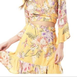 Spell Blue Skies mini skirt in Buttercup